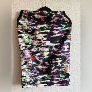 Dalia Black and Red Pencil Skirt Knee-Length Casual